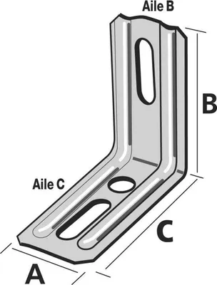 Image de Équerre nervurée droite SIMPSON A30xB55xC71,5x1,5mm - END55/1.5