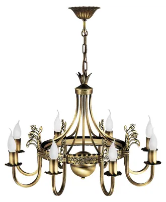 Obrázek produktu pro Lustr KORONA, mosaz, 8xE14x15W, kov, rozměry: 68x67x67 cm, IP20, Jupiter