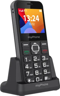 Produktbild von myPhone Halo 3 Mobiltelefon Senioren-Handy mit Ladestation ohne Vertrag 2.2 Zoll großes Display Großtastenhandy, Notruftaste, Taschenlampe, Bluetooth, großer Akku 1000mAh, Kamera - Schwarz