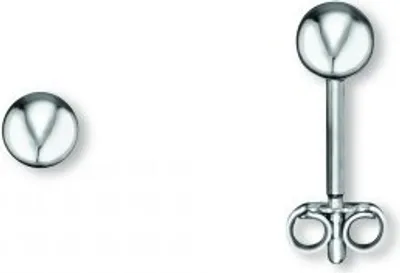 Produktbild von Ohrstecker Kugel O 4,0 mm 925/- Silber rhodiniert poliert