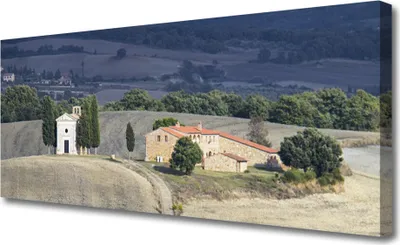 Produktbild von Tulup Leinwand-Bilder 125x50 Wandbild Canvas Kunstdruck Wiese Bäume Landschaft