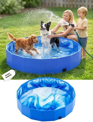 Produktbild von Hundepool 122 x 31 cm, faltbar, rutschfest, für Garten