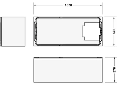 Produktbild von Duravit Badewanne DU D-Code 2.0 1600x700mm, Einbau Weiß, 1 Stk.