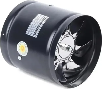 Produktbild von Axial Rohrventilator - 150 mm Inline Lüfter - 600 m³/h - 2800 U/min 40 W 220 V - leiser Badlüfter Rauchabzug - 7-flügelig - schwarz