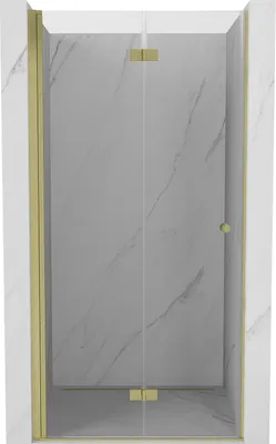 Produktbild von Mexen Mist-F Falttür Dusche links 110 cm, transparent, gebürstetes Gold - 8A6-110-000-55-00-L