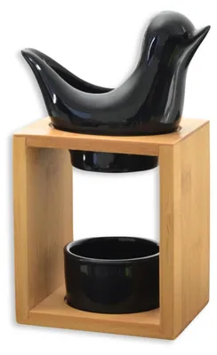 Productafbeelding van Geurbrander Birdy zwart - Geurkaarsbrander - Diffuser voor etherische oliën