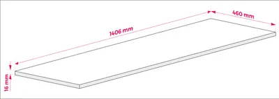 Image de Plateau pour armoire de salle de bain, couleur : chêne Craft, dimensions : 140 x 45 x 1,6 cm