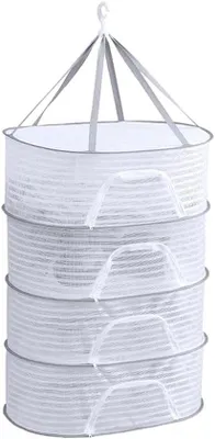 Produktbild von Famanu Trockenständer für Kräuter mit Reißverschluss - 50 × 70 cm - faltbares Trockengestell für Blumen, Samen, Fische, Pflanzen und Gemüse