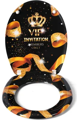 Produktbild von WOLTU WC Deckel mit Absenkautomatik, Duroplast, Softclose Scharnier, Antibakteriell, Toilettendeckel, Klodeckel Gold VIP