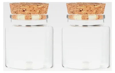 Produktbild von Runde Glasflaschen mit Korkverschluss (2 Stück / 50 ml)