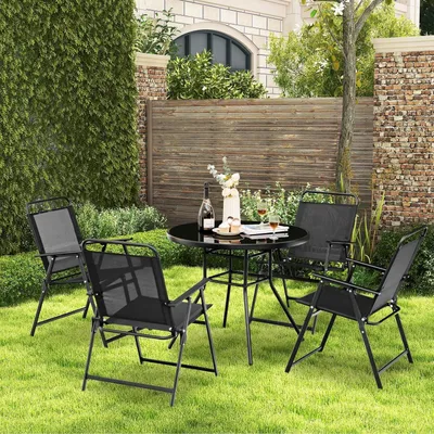 Productafbeelding van Opvouwbare Stoelen Buiten - Klapstoelen - Tuinstoelen - Campingstoelen - Picknickstoelen - Set Van 4