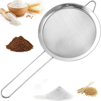 Produktbild von Küchensieb Edelstahl, Sieb Küchensieb Feinmaschig Mehlsieb mit Griff für Sieben, Abtropfen Nudeln, Quinoa, Puderzucker, Gemüse, Obst, Tee