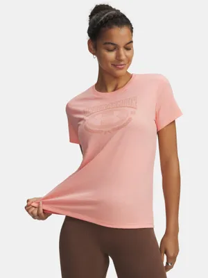 Image de T-shirt Under Armour UA W VARSITY SS-PNK pour femme, taille XL