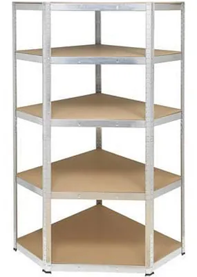 Produktbild von Eckregal Holz/Metall 176 x 75 cm 5 Bden, Tragkraft 175 kg