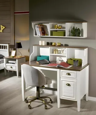Immagine prodotto di Scrivania in legno bianco dallo stile elegante per l'ufficio e l'home office