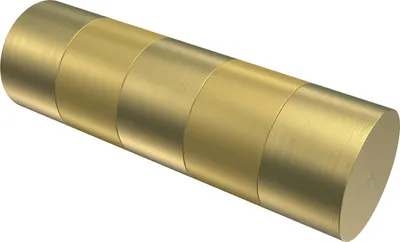 Produktbild von Interdeco Endstücke / Zierabschlüsse für Gardinenstangen mit 20 mm Ø Messing-Optik/Satin-Gold, Typ Mavell (Zylinder Bicolor), Pack. 2 Stück