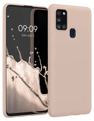 Produktbild von kwmobile Handyhülle für Samsung Galaxy A21s Hülle - TPU Case - Kabelloses Laden - Schutzhülle Cover in Coconut Swirl