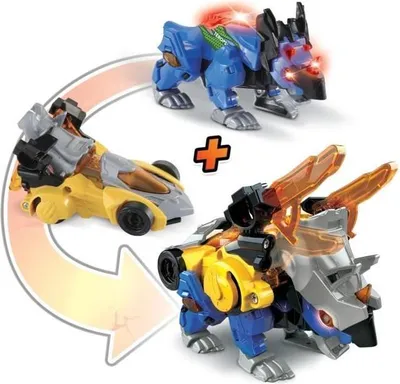 Obrázok produktu pre VTech Switch & Go Dinos Combo, 2 v 1 dinosaurus, 30+ fráz a zvukov, 4+, viacfarebný