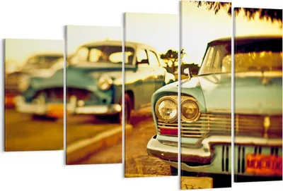 Produktbild von Bild auf Leinwand - Leinwandbild - Auto Kuba Klassiker - 150x100cm - Wand Bild - Wanddeko - Leinwanddruck - Bilder - Kunstdruck - Wanddekoration - Leinwand bilder - Wandkunst - EG150x100-3491