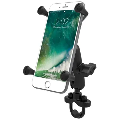 Immagine prodotto di RAM MOUNTS Supporto per telefono a braccio medio X-Grip® con base a U per manubrio - Telefoni grandi