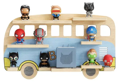 Immagine prodotto di Omgoods - Scaffale portaoggetti per 32 personaggi Tonie, colore blu chiaro