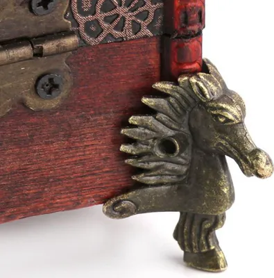 Obrázok produktu pre HEEPDD 8-dielna pätka na krabice, pätka na drevené krabice v tvare konskej hlavy, zliatina zinku, bronz, retro dizajn, cca 3,9 x 2,9 cm, na skrinky, zásuvky, šperkovnice, drevené krabice, darčekové krabice