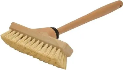 Image de Brosse à récurer D&L avec poils Tampico 16 cm - Avec manche de 30 cm pour toutes les surfaces