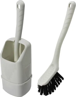 Immagine prodotto di Scopino da toilette Scopino da toilette da toilette da caravan Caravan da barca Campeggio con supporto bianco
