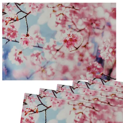 Produktbild von Tischsets Stoff Platzsets CLOTH Kirschblüten rosa blau