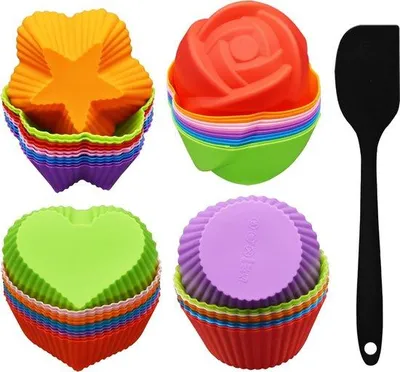 Produktbild von Silikon-Muffin-Formen, 48 Stück, wiederverwendbar, Backzubehör