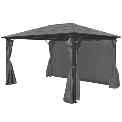 Obrázek produktu pro vidaXL altán se závěsy antracitový hliník 400 x 300 cm