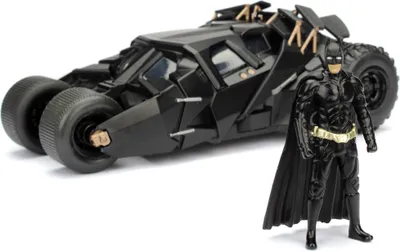 Produktbild von Jada Toys Batman The Dark Knight Batmobile 1:24 Die-cast Spielzeugauto mit zu öffnenden Türen inkl. Batman Figur, 253215005