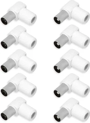 Produktbild von TV 5X Winkelstecker 5X Winkelbuchse Set Antennenstecker Kupplung Adapter Stecker Buchse Koaxialkabel