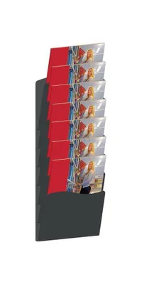 Produktbild von Prospekthalter H560xB240xTmm Anz.Fächer 7 DIN A4 Metall schwarz