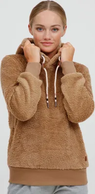 Produktbild von OXMO OXAnniken Fleecepullover Damen Kapuzenpullover Pullover mit Kapuze & Teddyfutter