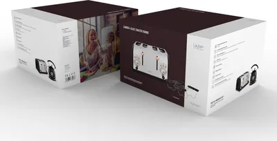 Obrázok produktu pre Lauben LBN4ST1500BC, 4 krajcov, Čierna, Nerezová oceľ, Nerezová oceľ, Tlačidlá, Páka, 1500 W, 220 V