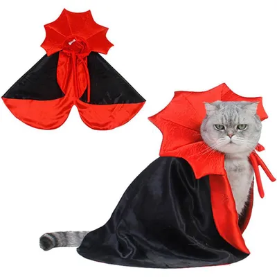 Produktbild von Halloween-Kostüme für Haustiere: Hexenkleidung für Hunde und Katzen, Halloween-Kostüm für Katzen und Hunde, Haustier-Cosplay-Kostüm, Katzenumhang, Zaubererkostümumhang für Haustiere