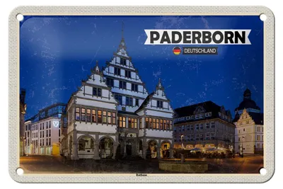 Produktbild von Blechschild Städte Paderborn Rathaus Altstadt Deko 18x12cm Schild