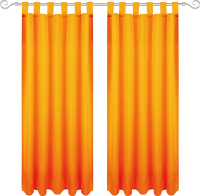 Immagine prodotto di Tenda con passanti 140x145 cm (larghezza x lunghezza) in arancione chiaro, tenda opaca, tenda con passanti in molte varianti