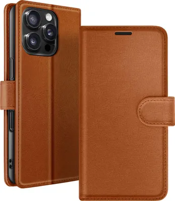 Immagine prodotto di Zanaé, custodia portafoglio iPhone 16 Pro con patta magnetica, marrone