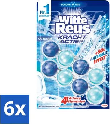 Productafbeelding van White Giant - Power Active toiletblokken - Ocean Boost - 2 toiletblokken - Voordeelverpakking - 6 stuks