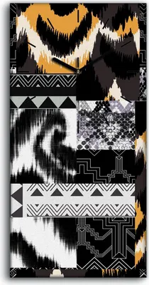 Produktbild von Wandbild Leinwand Bilder mit Uhr Geräuschlos 30x60 Malerei Abstrakte Kunst - schwarze Hände