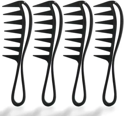 Produktbild von Ibenzoa® Kamm-Set aus Kunststoff – Lockenkamm, Präzisionskamm mit Nadelstiel & Breit-Zahnkamm, antistatisch, für mittellanges bis langes Haar
