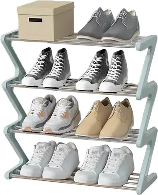Produktbild von Kleiner Schuhregal 4 Etagen stabil schmal 45x19x51cm
