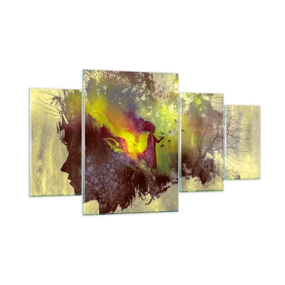 Produktbild von Bilder auf glas - Gesicht Grafik Abbildung Mädchen - 160x90cm - Glasbilder - Wandbilder - Kunstdruck - zum Aufhängen bereit - Wanddekoration aus Glas - Glas Bilder - Wandbild auf Glas - GDL160x90-3195