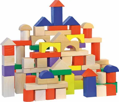 Produktbild von Woody 100 Holzbausteine ??blanko/farbig. 90905