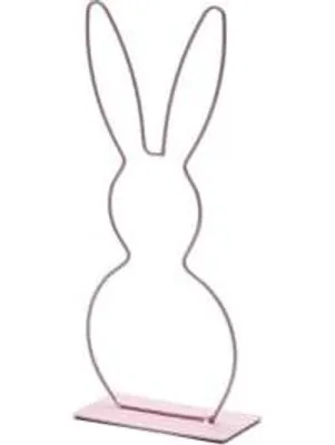 Produktbild von NaDeco Metallring Hase mit Fuß, in vielen Farben und Größen wählbar | Hasen Deko | Tischdeko Ostern | Dekoring | Osterdeko | Bastelring | Frühlings-Dekoration, Farbe:Pink, Größe:Hasenohr 29cm