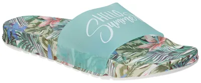 Produktbild von American Club NH212, Damen Pantoletten Blumenmuster leicht Badeschuhe rutschhemmend bequem, Minze 40