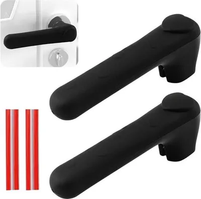 Immagine prodotto di 2 copri maniglie in silicone – 148 x 5 x 28 cm – con motivo a cuori – copri maniglie neri – protezione di sicurezza per maniglie