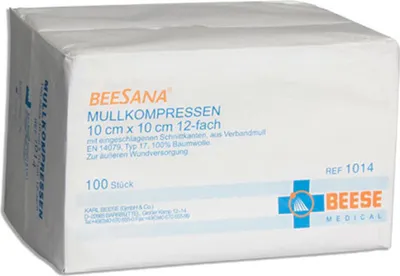 Produktbild von Beese Medical unsterile Mullkompressen 8- lagig 100 Stück 5 x 5 cm